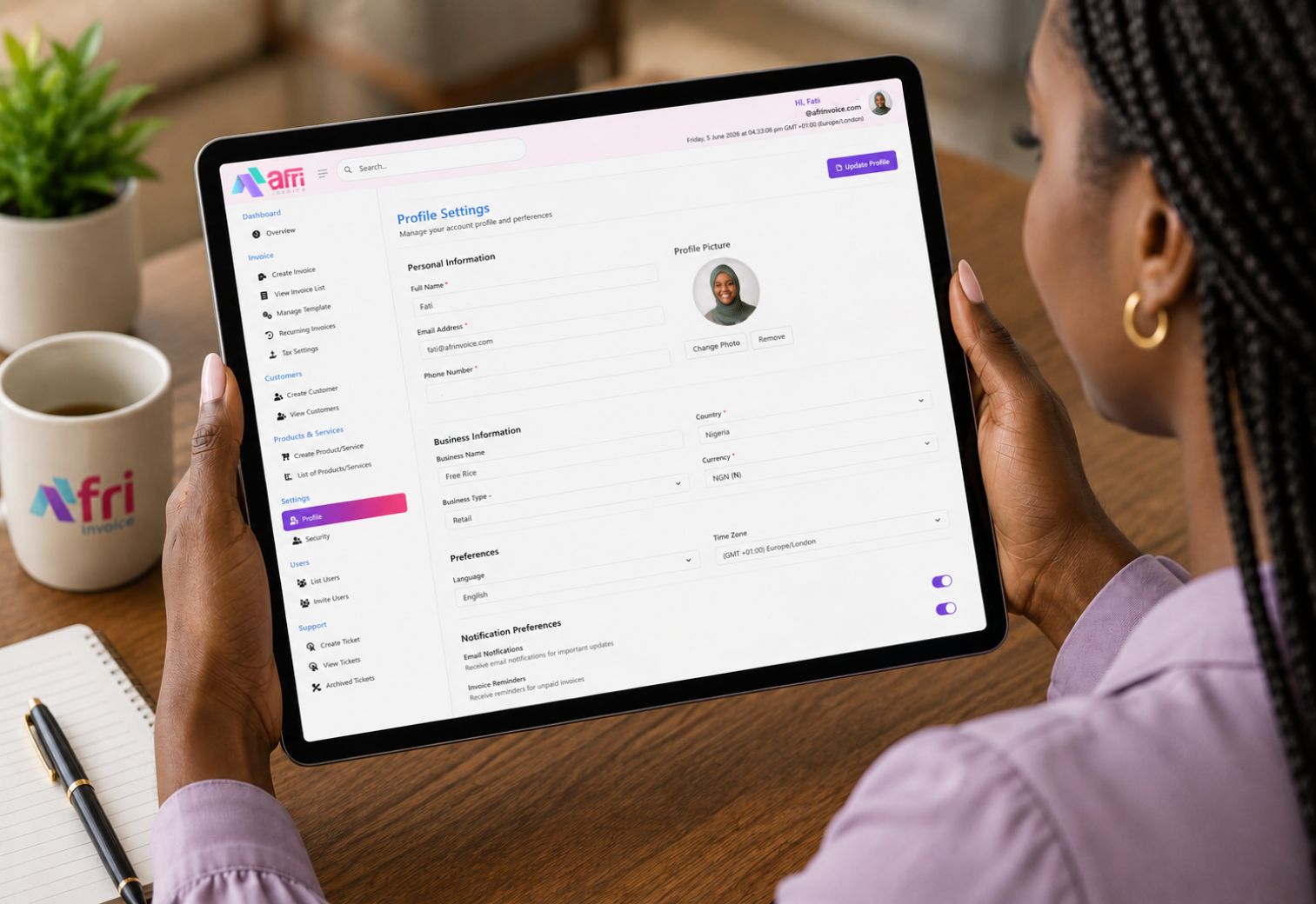 Profile setting